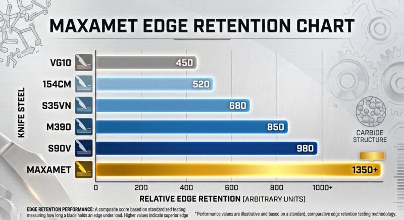 Maxamet edge retention comparison chart