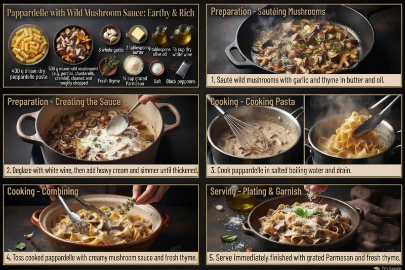 Pappardelle with Wild Mushroom Sauce recipe