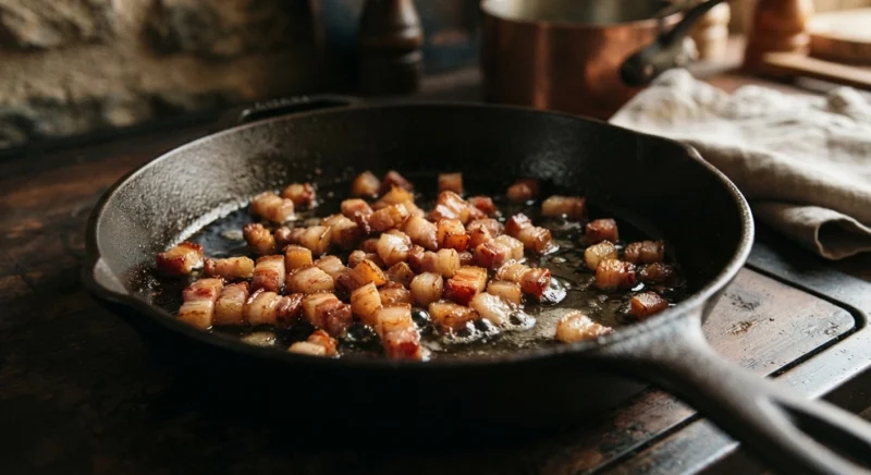 rendering guanciale for carbonara