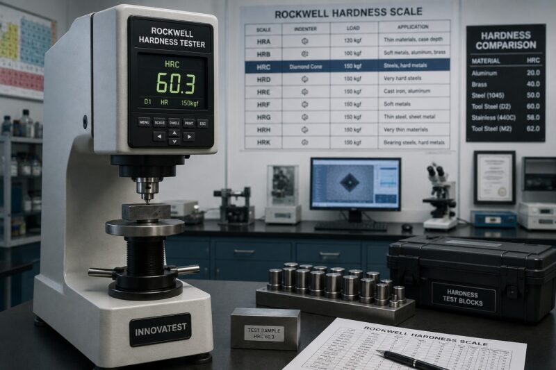 Rockwell hardness testing of knife steel