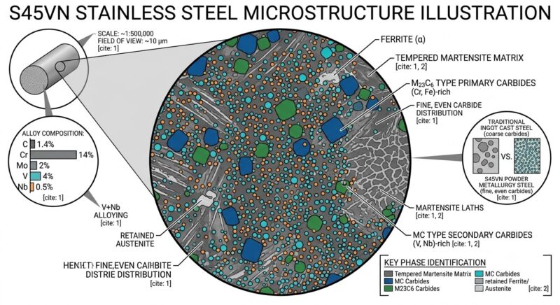 S45VN microstructure illustration.