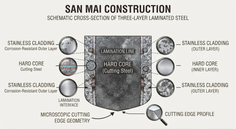 San Mai construction diagram