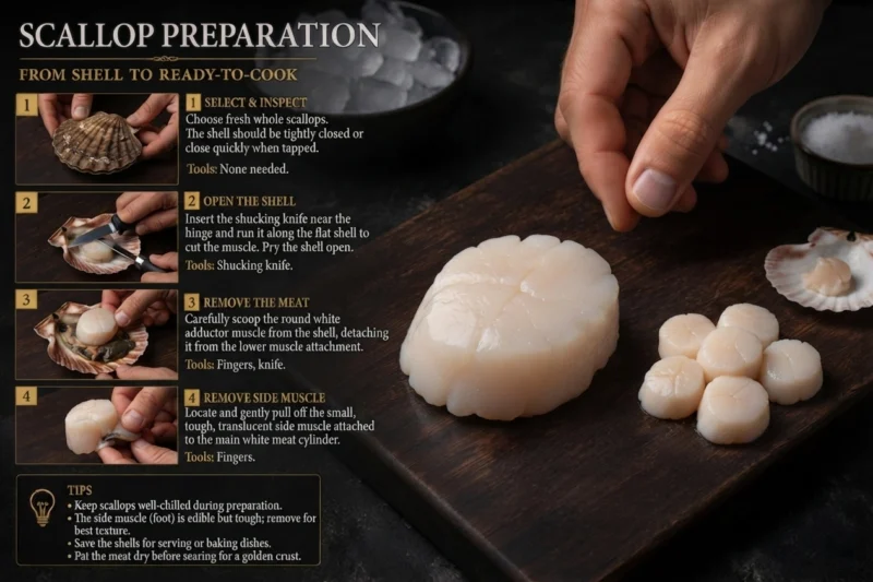 Scallops preparation