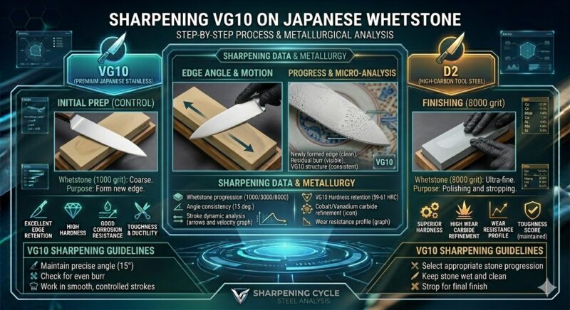 Sharpening VG10 on Japanese Whetstone