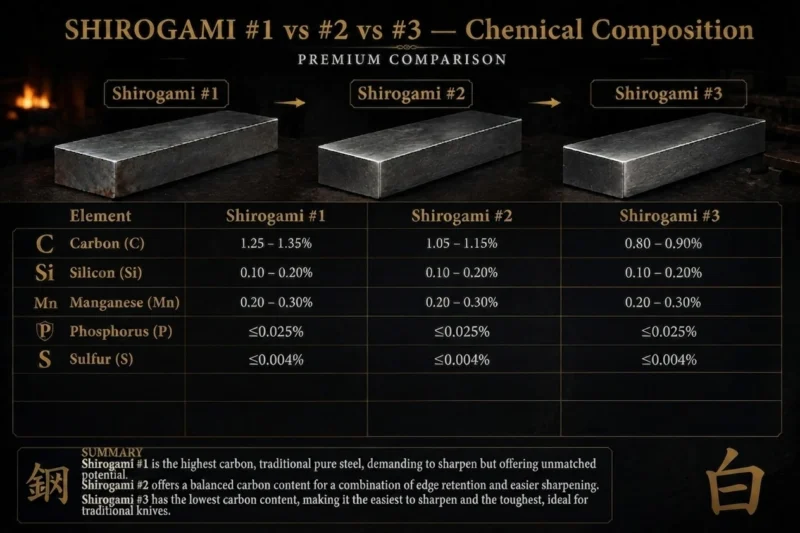 Shirogami #1 vs #2 vs #3 — Chemical Composition