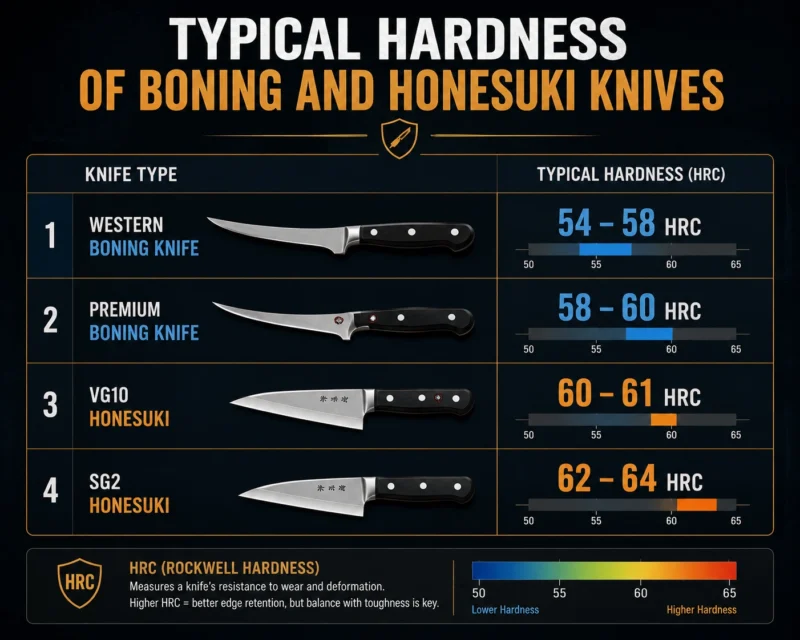 Typical Hardness of Boning and Honesuki Knives