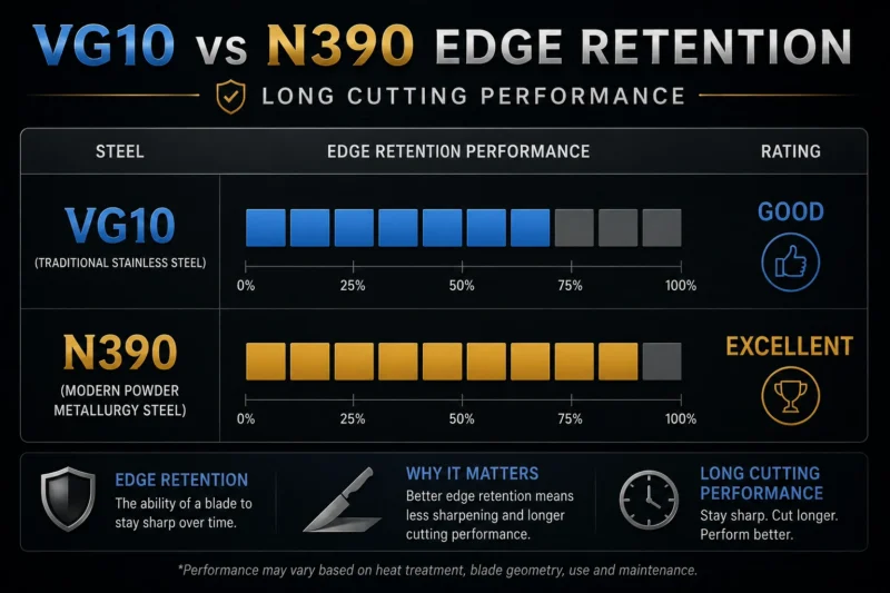 vd10 vs n390 Edge Retention Comparison Chart