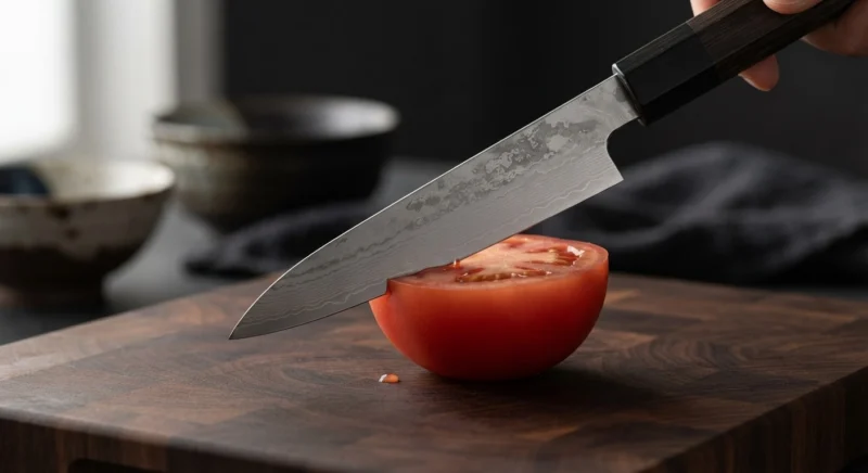 VG10 steel harder, finer edge
