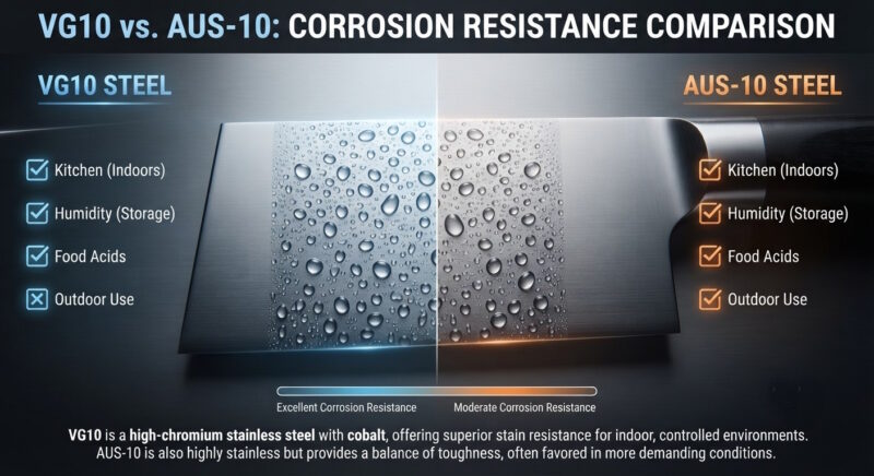 G10 vs AUS-10 corrosion resistance comparison