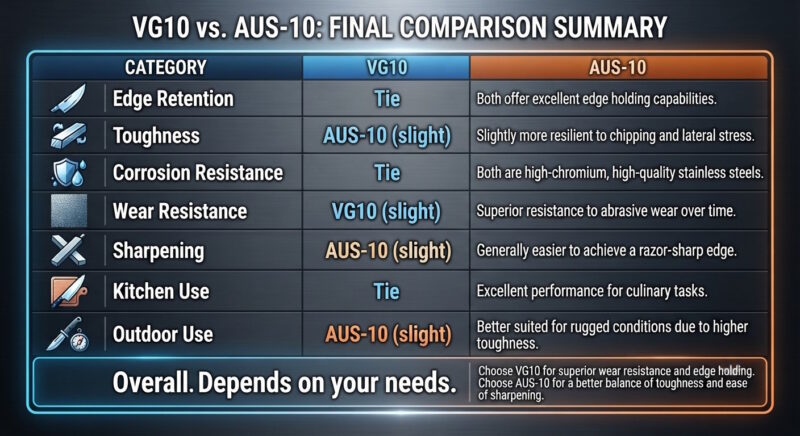 VG10 vs AUS-10 comparison