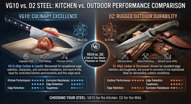 vg10 vs d2 Kitchen vs Outdoor Comparison