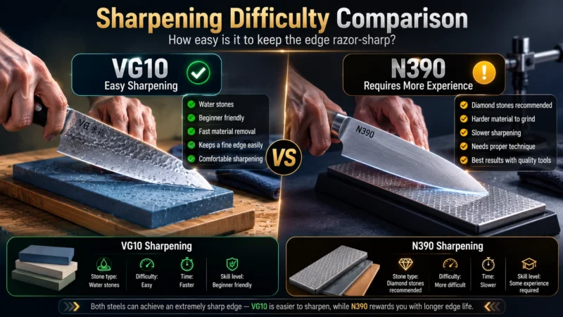vg10 vs n390 sharpening Difficulty Comparison