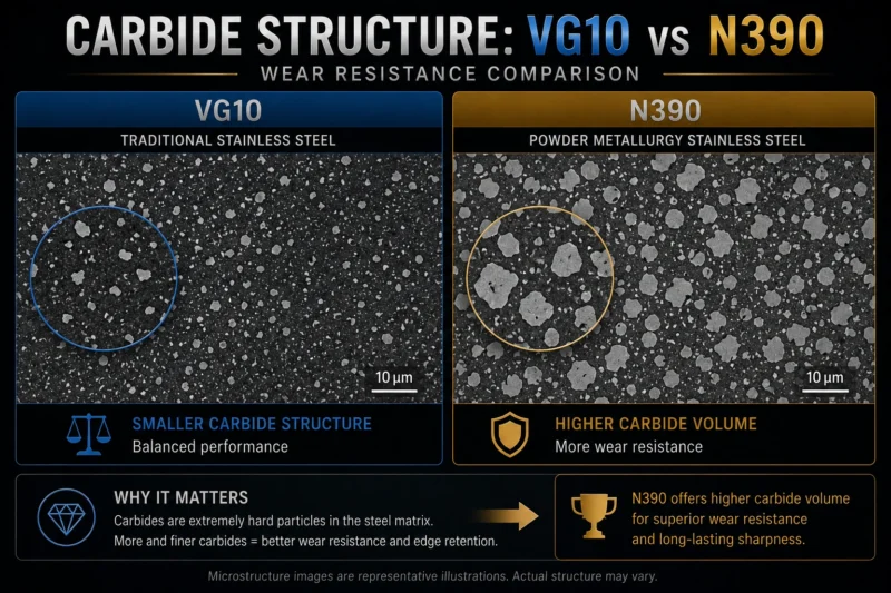 vg10 vs n390 Wear Resistance Comparison