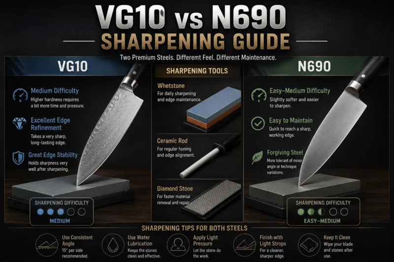 VG10 vs N690 Sharpening Guide