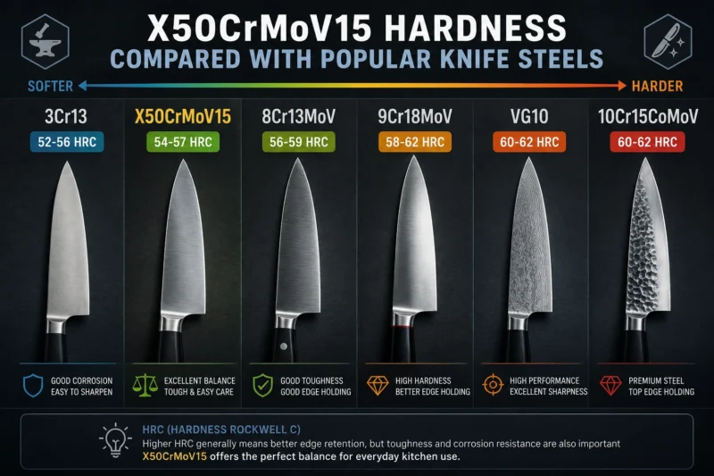X50CrMoV15 Hardness Compared With Popular Knife Steels