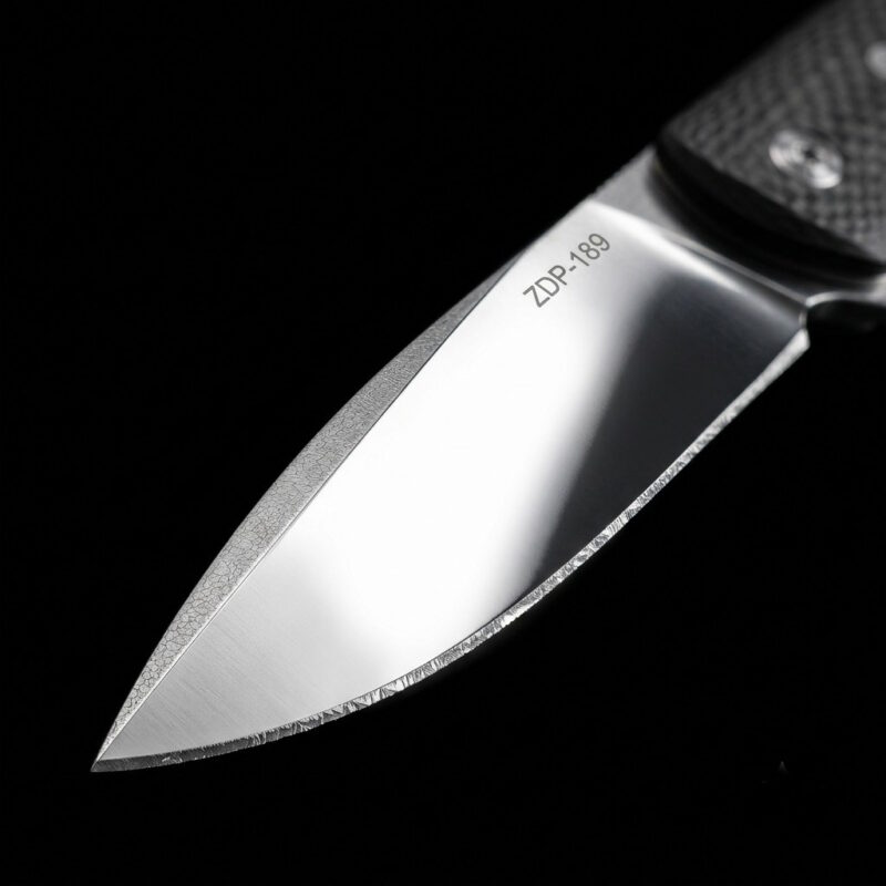 ZDP-189 knife under magnification